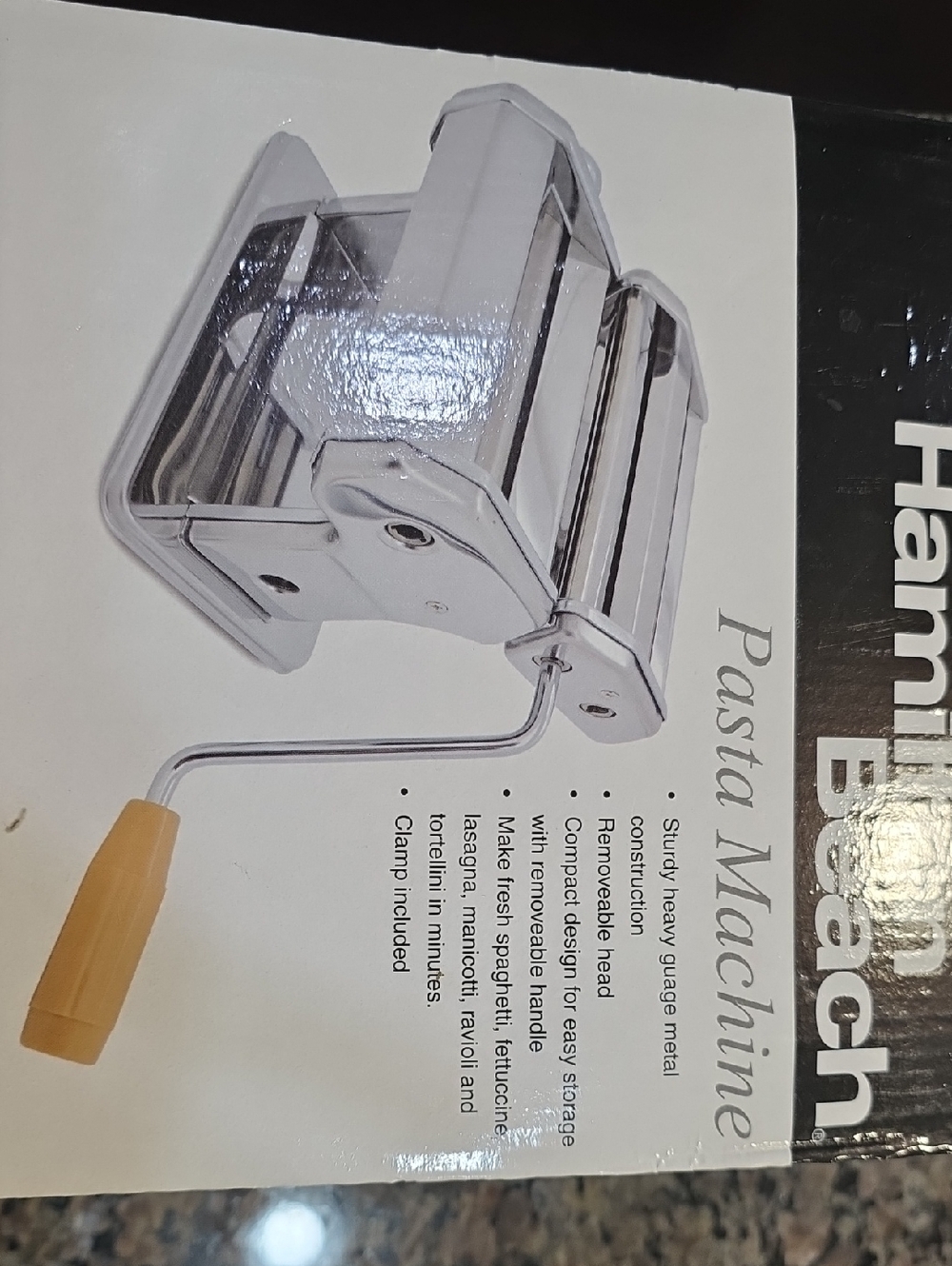 Hamilton Beach Pasta Maker - Silver with Tan Handle